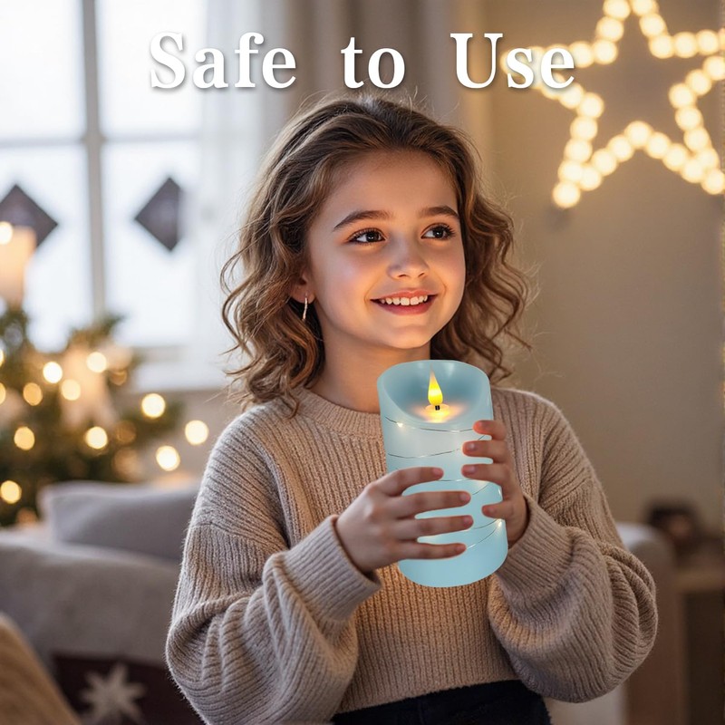Flameless Candles with Remote Set of 3 (3" x 4",
