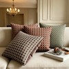 Qupace Set of 2 Brown Geometric Throw Pillow Covers 18x18