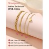 FOCALOOK Gold Ankle Bracelets for Women Stainless Steel Layered Foot