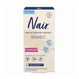 Tiras de Cera Fría Corporal Nair Sensible 40 piezas