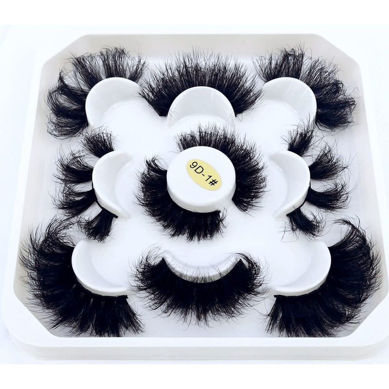 HBZGTLAD new 5 Pairs 25 mm 3d Mink Lashes Bulk