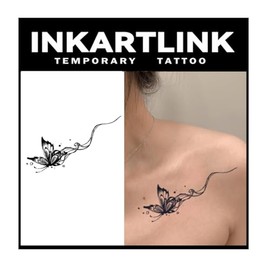 INKARTLINK Jagua Tattoos Set of 2 2 Weeks Long Lasting Waterproof Tattoo Stickers for Men Women Trendy Women Semi Permanent Disappearing Tattoos Wrist Arm Back Hand Leg Abdomen Clavicle Butterfly