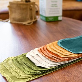 Reusable Toilet Paper - 24 Reusable Bidet Towels - Super Soft, Absorbent, Washable & Re-Rollable Cloth Wipes - Cut Back & Waste Less with our Colored Toilet Paper Towels - By ZeroWastely
