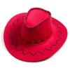 Western Cowboy Hat Red Sun Cap Faux Felt Leather Suede