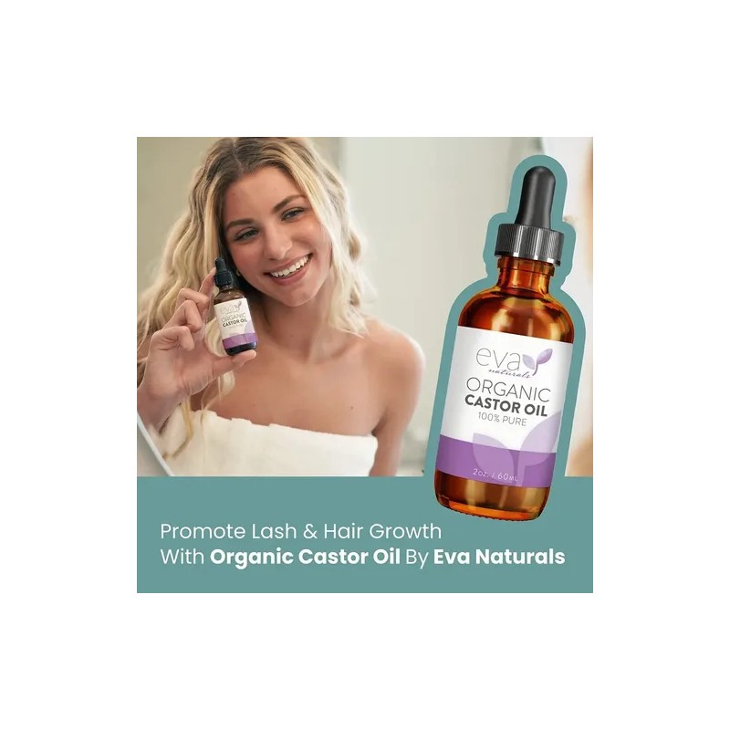 Aceite de Ricino Eva Naturals 100 Orgánico Puro 60ml Cuidado