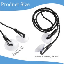 Travel Washing Line, Travel Clothes Line, Travel Washing Line with Pegs with Hooks & Suction Cup, Retractable Camping Clothes Line for Outdoor Camping, Home, Travel, Adjustable Length up to 2.5m