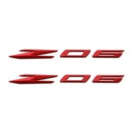 2pcs New Z06 Bodyside Emblems 3D Badge Replacement for 2023-2024 Corvette C8 Z06 85623536 Origianl Size (Red)