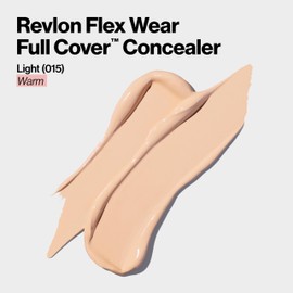 Revlon ColorStay Flex Wear, Full Cover Non-Creasing Concealer, Infused with Hyaluronic Acid & Vitamin E, Flexible Longwear, 015 Light, 0.34 Fl Oz