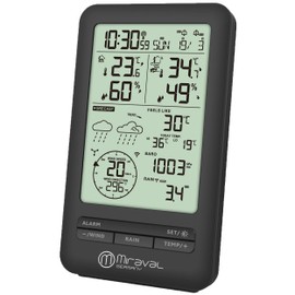Miraval Wireless Weather Station with Digital Display Wind Gauge Rain Gauge 24 Hour Forecast