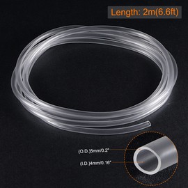 sourcing map PVC Transparent Hose Vinyl Tubing 4mm ID 5mm OD 2m Flexible Lightweight for Water Tube,Air Tube