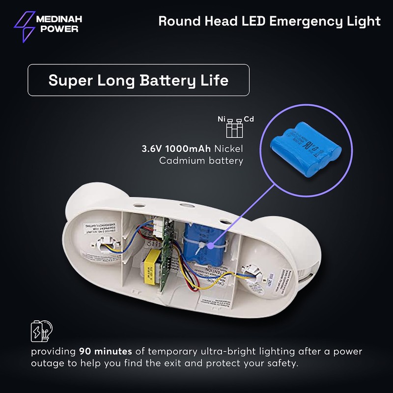 Medinah Power DH-EL-RD Led Emergency Light Emergency Light White