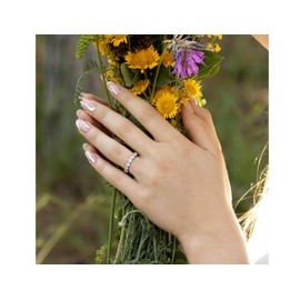 5.12 Carat (ctw) Lab-Created White Sapphire Eternity Wedding Anniversary Band Ring in Sterling Silver