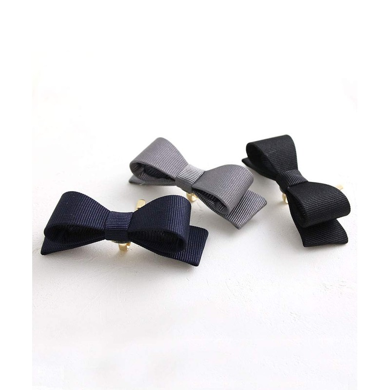 VINGTAINE H7270-GY Grosgrain Ribbon Pony Hook Hair Cuff, Basic, Elegant,