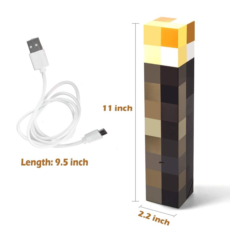 Saderoy Light-up Wall Torch - Batteries & USB Pluggable Night