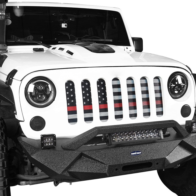 Hooke Road Wrangler Flag Grill Insert JK Mesh Grille Deflector