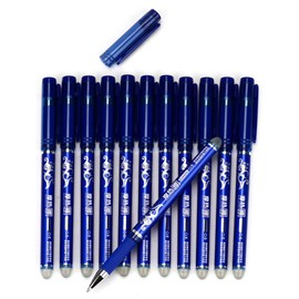 WONOLO 12PCS 0.5mm Erasable Pen Blue Gel Ink Roller Ball Pens Set Home Office Stationery Party Gift