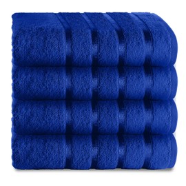 GC GAVENO CAVAILIA Hand Towels For Bathroom | 4 Piece Egyptian Cotton Towels | 500 GSM Quick Dry & Water Absorbent Towel For Gym-Spa, Royal Blue
