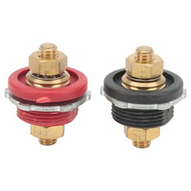 Acouto Battery Terminal Connector 2pcs 3/8in Thru Panel Battery Terminal Connectors 250A Positive Negative Junction Stud Post for Car RV Ship Yacht