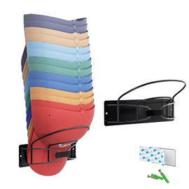 XILIMEN Hat Rack for Wall, Metal Hat Organizer for Baseball Caps, Hat Storage Cap Holder Up to 30 Hat Hangers for Bedroom Entryway Closet, Two Mounting Options Hat Holder, Black