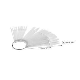 Healeved 50pcs Fan-shaped Nail Practice Tips Transparent Gel Nail Color Display Sticks for Art and Technique Training for Art Enthusiasts and Beginners