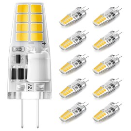 TAIYALOO G4 LED Bulb 3W 300LM 3000K Warm White, AC/DC 12V 20W 30W T3 Halogen Replacement, G4 Bi-Pin Base for Under Cabinet Light, Chandeliers, Landscape Lighting, 10 Pack