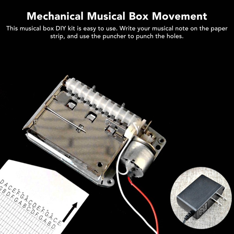 Music Box Movement 30 Note Zinc Alloy 20 Blank Strip