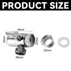 Xiciki 3-Wege-Küchenarmatur-Umsteller, Dusch-Umstellventil, M22 x M24, Messing-Spüle, Wasserhahn-Splitter, T-Adapter für Küchenspüle, Badezimmer, Geschirrspüler und Waschmaschine