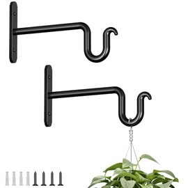 Qiuzido 6 Inch Hanging Plant Brackets - 2 Pack Plant Hook for Hanging Plants, Plant Hanger for Hanging Bird Feeders, Flower Baskets, Wind Chimes, Lanterns, Indoor or Outdoor.