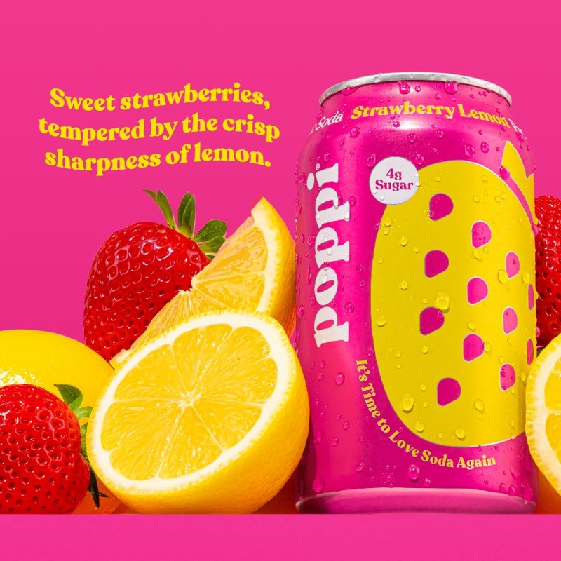 Poppi Sparkling Prebiotic Soda Beverage with Apple Cider Vinegar, Seltzer