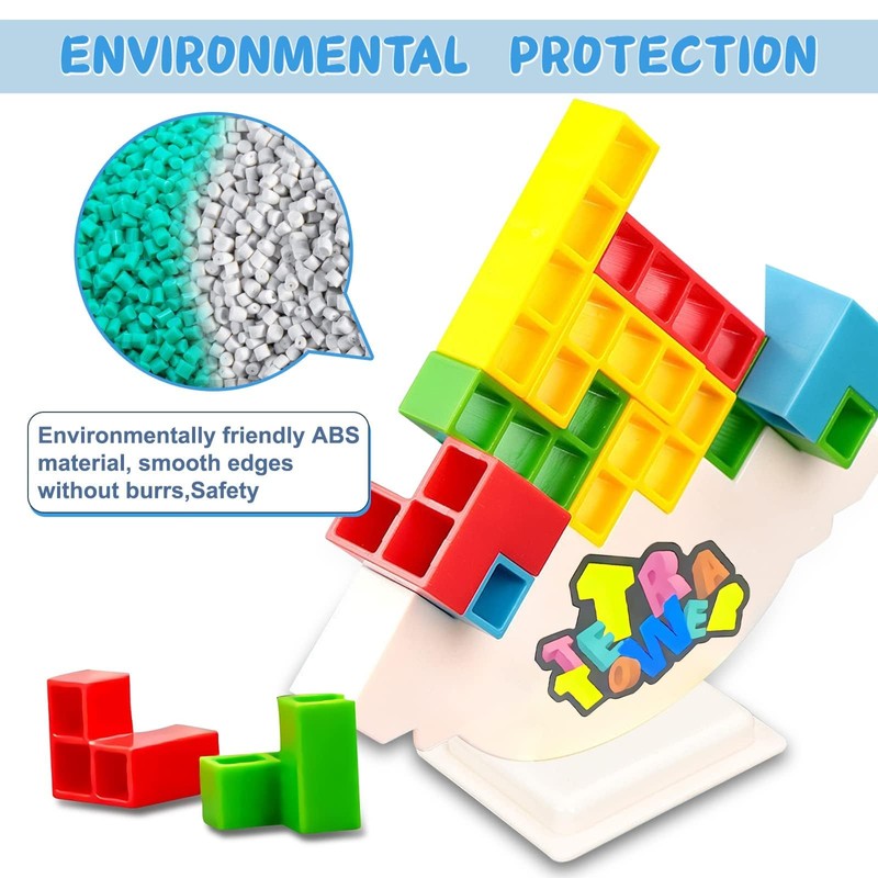 32pcs Tetra Tower Games, 2-4 Player Fast Stacking Blocks Balance