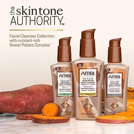 Ambi Even & Clear Limpiador facial de jabón negro carbón purificante con complejo de batata rico en nutrientes | Ayuda a un tono de piel uniforme | 3.