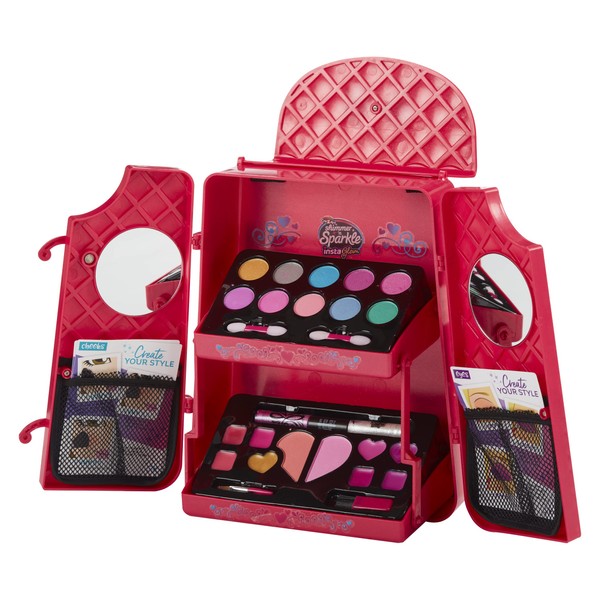Character Options 07753 Shimmer and Sparkle Beauty Backpack Kids Set Real Cosmetics kit for Girls Washable Make Safe Non Toxic Makeup, ONE Size