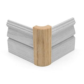 3/4" x 2 1/4" x 6" Oak Outside Radius Corner Base Block Bullnose - Fits 3/4" Radius, Trim Molding (10)