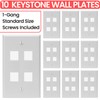 Big-A - [10 Pack] 4 Port Keystone Wall Plate, Low