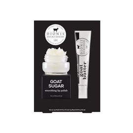 Dionis Goat Sugar Lip Scrub & Butter Overnight Lip Mask Kit - Goat Milk, Jojoba & Moringa Oils Moisturize & Repair Chapped Lips, Hydrate and Keep Moisture Locked In All Day, Original, 2PC