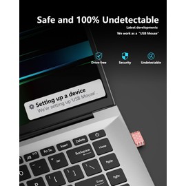 Geyes Mouse Jiggler, Undetectable Mouse Mover Device Has Two Swing Modes Jiggle and Multi-Track,Keeps for PC Computer Laptop Awake, Driver-Free, Plug-Play Adapter (Metal Rosegold)