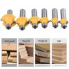 Mesee 6 Pieces Round Over Edging Router Bit Set, 1/2-Inch