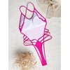 Faringoto Women's One Piece Swimsuit Cutout Bathing Suits Thong, M,