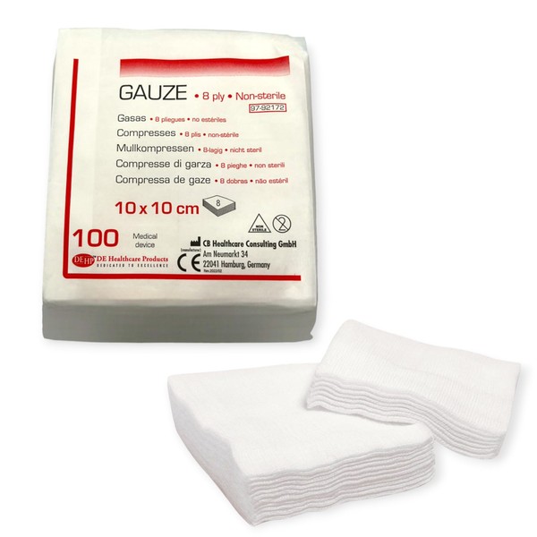 DE Healthcare Products Gauze Dressings (Pack of 100) 10 ×