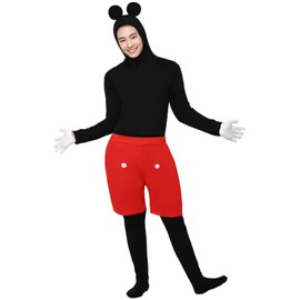 Formemory Halloween Cosplay, Mouse Costume, Full Body Tights, Black, Mouse, Cosplay, Black, Everyday Clothing, Long Sleeve, Costume, Christmas Costume, Christmas Costume, Party, Photography (XS)