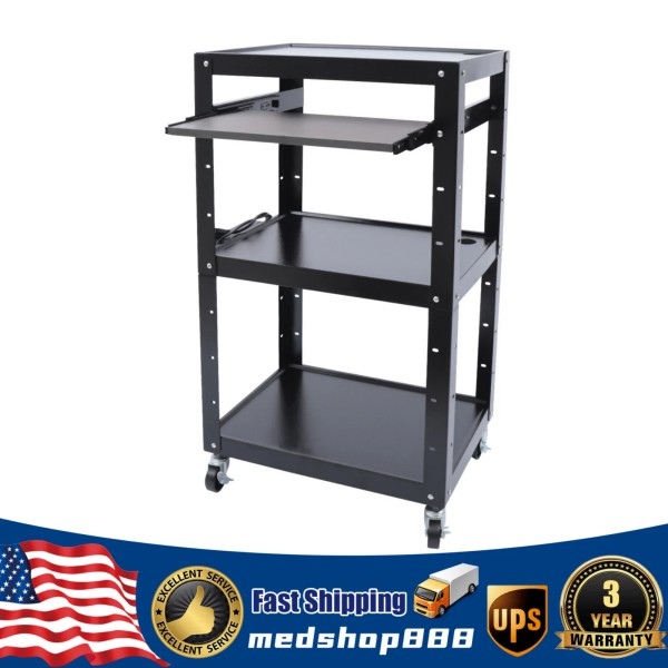 Unbranded AV Cart Cold-rolled Steel Rolling Standing Desk Home Office