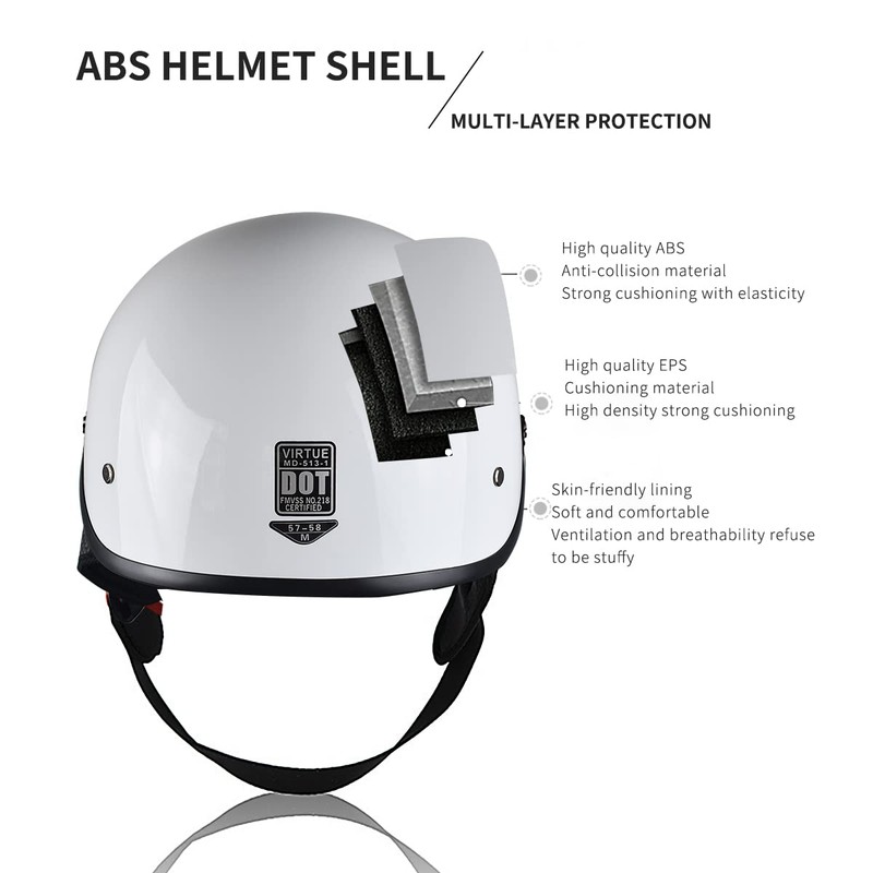 Motorcycle Half Helmet with Sun Visor Motorcycle Helmets for Men