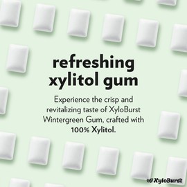 XyloBurst Gum | Xylitol Chewing Gum | Sugar Free, Gluten Free, Keto Friendly | Aspartame Free Gum For Oral Health | Wintergreen | 500-Count Bag