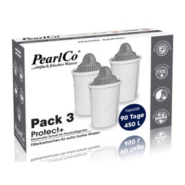 PearlCo - Protect+ classic Pack of 3 filter cartridges for very hard water - fits Brita Classic