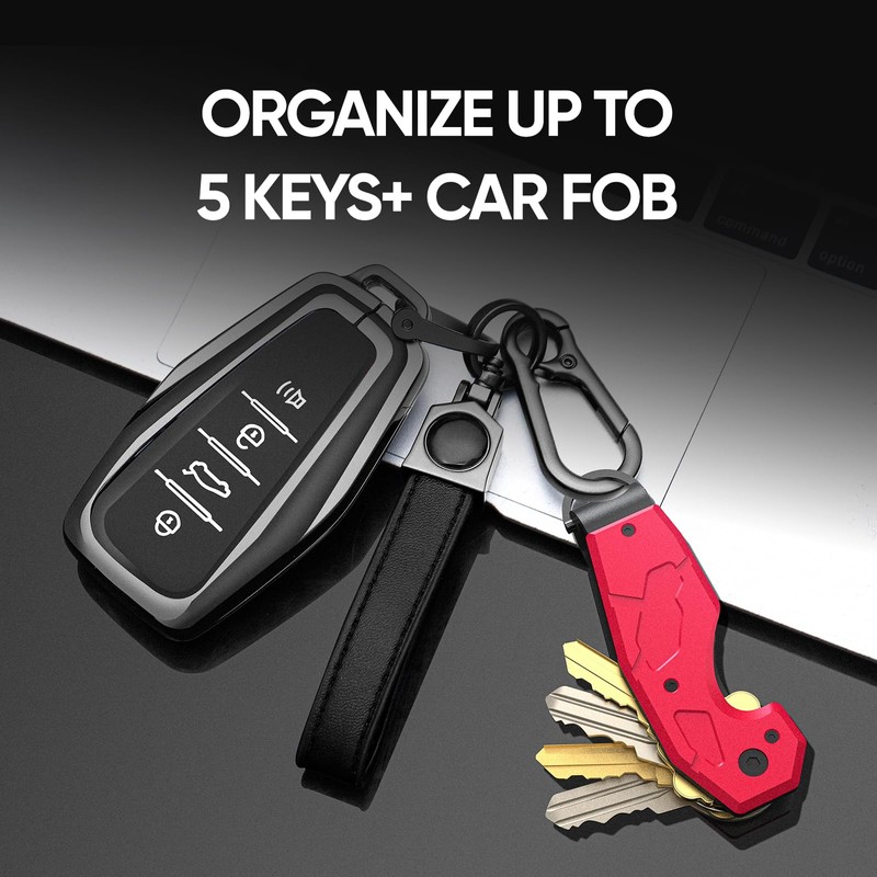 Zeeker Minimalist Key Organizer with Built-in Tools – Holds 1-6