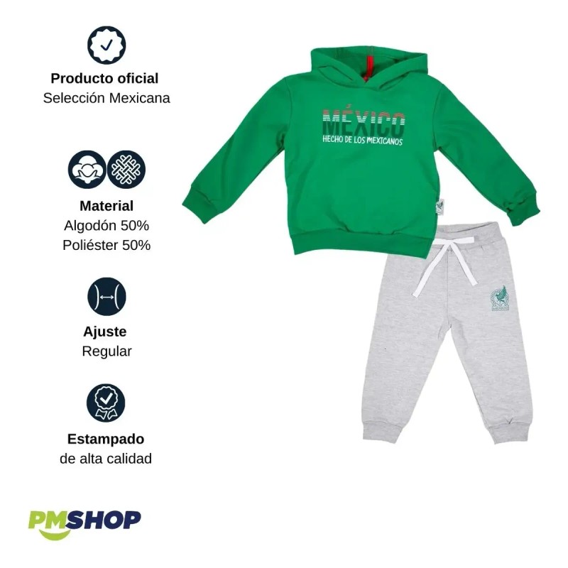 Conjunto Pants Sudadera Bebé Selección Mexicana Comodo