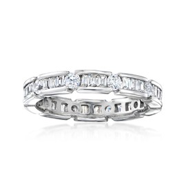 Ross-Simons 1.10 ct. t.w. CZ Eternity Band in Sterling Silver. Size 6