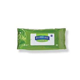FitRight Aloe Personal Cleansing Cloth Wipes, Scented, 8 x 10 inch Adult Large Incontinence Wipes, 68 count, pack of 12
