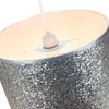 Modern and Designer Bright Silver Glitter Fabric Pendant/Lamp Shade 25cm