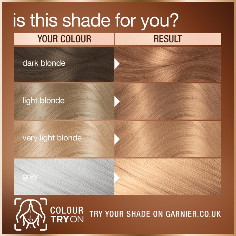 Garnier Good Permanent Hair Dye Replen Kit, 8.0 Honey Blonde,